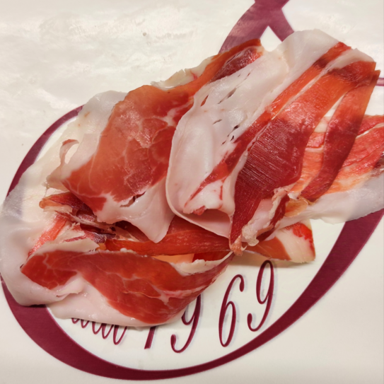 Prosciutto Crudo da Cinta Senese DOP affettato